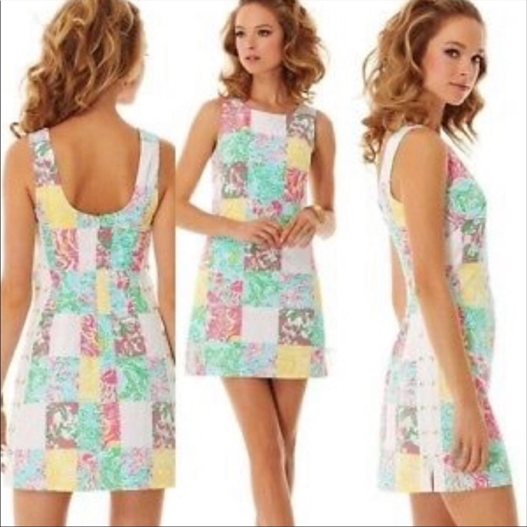 Lilly Pulitzer Delia Patchwork Shift Dress Size 4